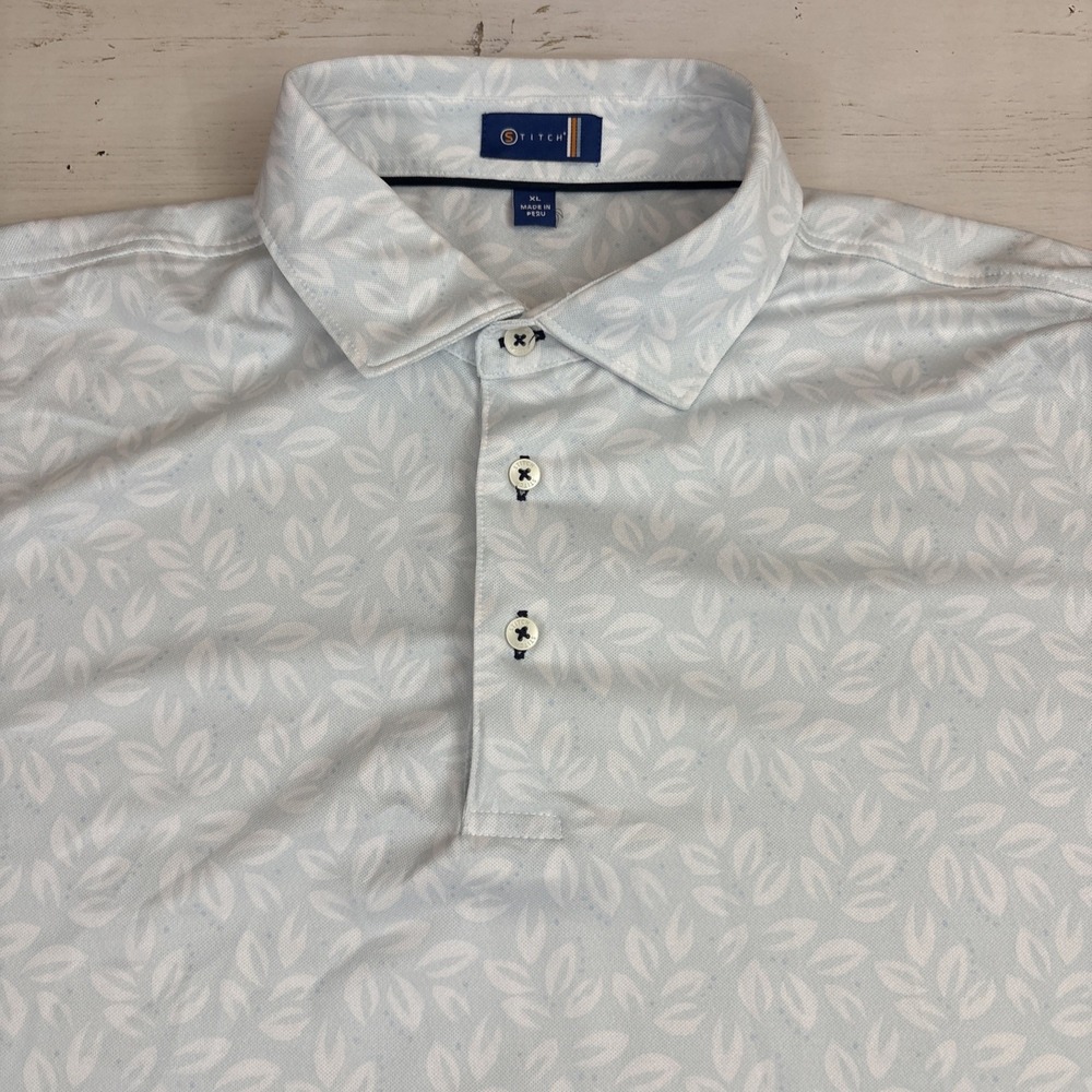 Stitch Polo Shirt Mens XL Floral